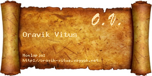 Oravik Vitus névjegykártya